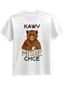 Koszulka Koszulka Męska Kawy MiSie Chce Biała - Śmieszne T-Shirty z Nadrukami ?