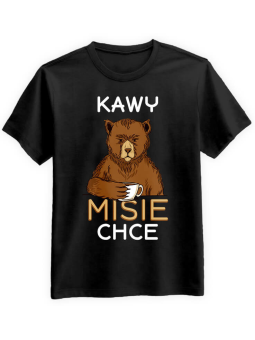 Koszulka Koszulka Męska Kawy MiSie Chce Czarna - Śmieszne T-Shirty z Nadrukami ?