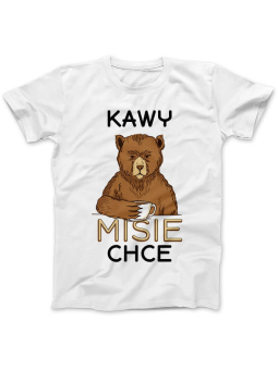 Koszulka Koszulka Damska Kawy MiSie Chce Biała - Śmieszne T-Shirty z Nadrukami ?