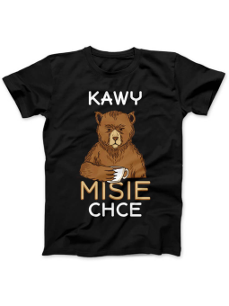 Koszulka Koszulka Damska Kawy MiSie Chce Czarna - Śmieszne T-Shirty z Nadrukami ?