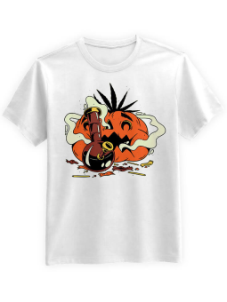 Koszulka Koszulka Męska Bongo Dynia Biała - Śmieszne T-Shirty z Nadrukami ?