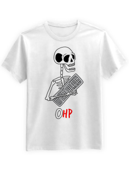 Koszulka Koszulka Męska Gracz Halloween 0HP Biała - Śmieszne T-Shirty z Nadrukami ?
