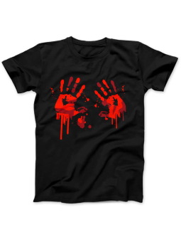 Koszulka Koszulka Damska Krwawe Ręce Czarna - Śmieszne T-Shirty z Nadrukami ?