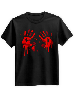 Koszulka Koszulka Męska Krwawe Ręce Czarna - Śmieszne T-Shirty z Nadrukami ?