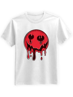 Koszulka Koszulka Męska Krwista Emotka Biała - Śmieszne T-Shirty z Nadrukami ?