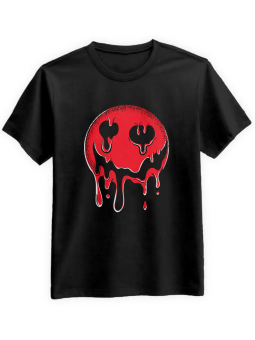 Koszulka Koszulka Męska Krwista Emotka Czarna - Śmieszne T-Shirty z Nadrukami ?