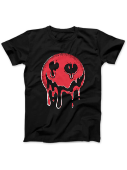 Koszulka Koszulka Damska Krwista Emotka Czarna - Śmieszne T-Shirty z Nadrukami ?