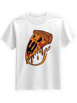 Koszulka Koszulka Męska Monster Pizza Biała - Śmieszne T-Shirty z Nadrukami ?