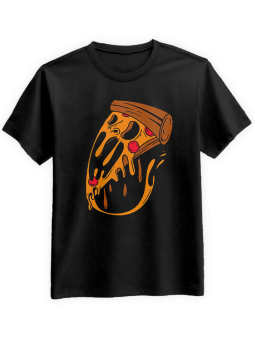 Koszulka Koszulka Męska Monster Pizza Czarna - Śmieszne T-Shirty z Nadrukami ?