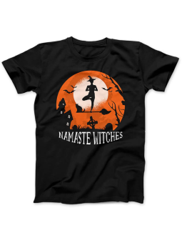 Koszulka Koszulka Damska Namaste Witches Czarna - Śmieszne T-Shirty z Nadrukami ?