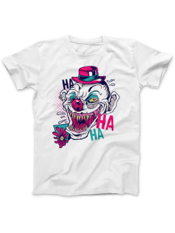 Koszulka Koszulka Damska Straszny Clown Biała - Śmieszne T-Shirty z Nadrukami ?