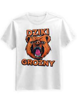 Koszulka Koszulka Męska Dziki i Groźny Biała - Śmieszne T-Shirty z Nadrukami ?