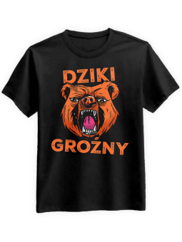 Koszulka Koszulka Męska Dziki i Groźny Czarna - Śmieszne T-Shirty z Nadrukami ?