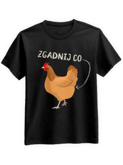Koszulka Koszulka Męska Zgadnij Co Czarna - Śmieszne T-Shirty z Nadrukami ?