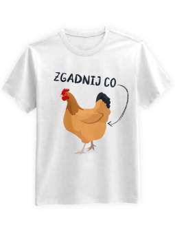 Koszulka Koszulka Męska Zgadnij Co Biała - Śmieszne T-Shirty z Nadrukami ?