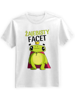 Koszulka Koszulka Męska Żajebisty Facet Biała - Śmieszne T-Shirty z Nadrukami ?