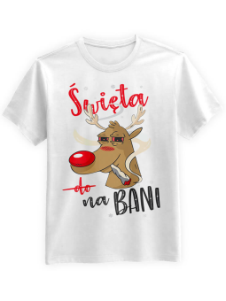 Koszulka Koszulka Męska Święta na bani Biała - Śmieszne T-Shirty z Nadrukami ?