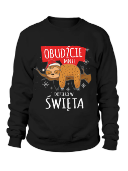 Bluza Damska Obudźcie mnie w święta - Śmieszne T-Shirty z Nadrukami ?