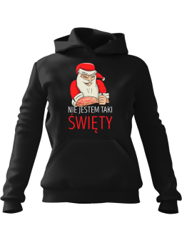 Bluza Męska z kapturem Nie jestem taki święty Czarna - Śmieszne gadżety z Nadrukami ?