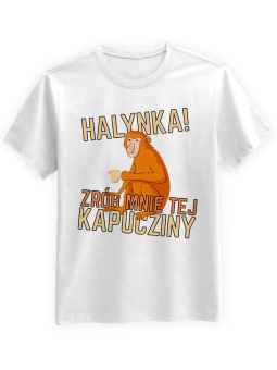 Koszulka Koszulka Męska Halynka Kapucziny! Biała - Śmieszne T-Shirty z Nadrukami ?