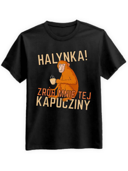 Koszulka Koszulka Męska Halynka Kapucziny! Czarna - Śmieszne T-Shirty z Nadrukami ?