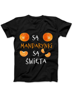Koszulka Koszulka Damska Są mandarynki są święta Czarna - Śmieszne T-Shirty z Nadrukami ?