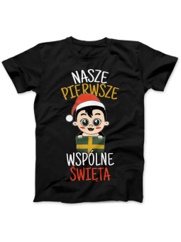 Koszulka Koszulka Damska Pierwsze Święta Czarna - Śmieszne T-Shirty z Nadrukami ?