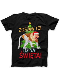 Koszulka Koszulka Damska Zostaw to na święta Czarna - Śmieszne T-Shirty z Nadrukami ?