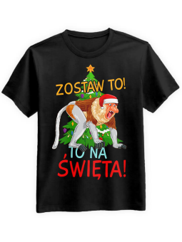 Koszulka Koszulka Męska Zostaw to na święta Czarna - Śmieszne T-Shirty z Nadrukami ?