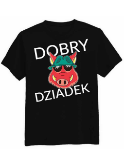 Koszulka Koszulka Męska Dobry Dziadek Czarna - Śmieszne T-Shirty z Nadrukami ?