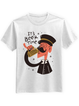 Koszulka Koszulka Męska Czas na piwo Biała - Śmieszne T-Shirty z Nadrukami ?