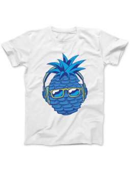 Koszulka Koszulka Damska Niebieski Ananas Biała - Śmieszne T-Shirty z Nadrukami ?