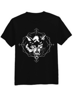 Koszulka Koszulka Męska Wilk Czarna - Śmieszne T-Shirty z Nadrukami ?