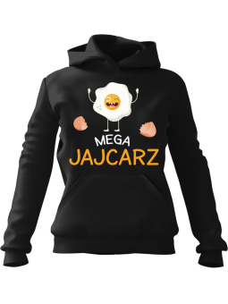 Bluza Męska z kapturem Mega Jajcarz Czarna - Śmieszne gadżety z Nadrukami ?