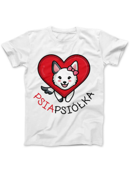 Koszulka Koszulka Damska Psiapsiółka Biała - Śmieszne T-Shirty z Nadrukami ?