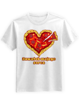 Koszulka Koszulka Męska Kawałek mojego serca Biała - Śmieszne T-Shirty z Nadrukami ?