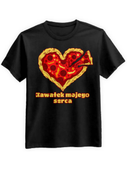 Koszulka Koszulka Męska Kawałek mojego serca Czarna - Śmieszne T-Shirty z Nadrukami ?