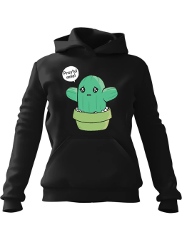 Bluza Męska z kapturem Przytul mnie Czarna - Śmieszne gadżety z Nadrukami ?