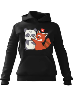 Bluza Męska z kapturem Kocham Pandę Czarna - Śmieszne gadżety z Nadrukami ?