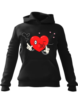 Bluza Męska z kapturem Strzał w serce Czarna - Śmieszne gadżety z Nadrukami ?