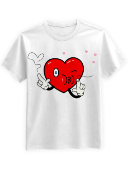 Koszulka Koszulka Męska Strzał w serce Biała - Śmieszne T-Shirty z Nadrukami ?