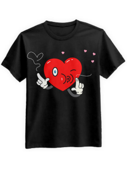 Koszulka Koszulka Męska Strzał w serce Czarna - Śmieszne T-Shirty z Nadrukami ?