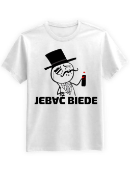 Koszulka Koszulka Męska Jeb*ć Cola Biede Biała - Śmieszne T-Shirty z Nadrukami ?