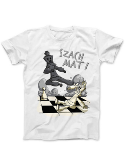 Koszulka Koszulka Damska Szach Mat Biała - Śmieszne T-Shirty z Nadrukami ?