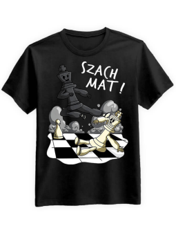 Koszulka Koszulka Męska Szach Mat Czarna - Śmieszne T-Shirty z Nadrukami ?