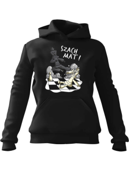 Bluza Męska z kapturem Szach Mat Czarna - Śmieszne gadżety z Nadrukami ?