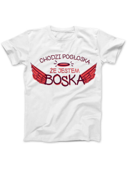 Koszulka Koszulka Damska Boska Pogłoska Biała - Śmieszne T-Shirty z Nadrukami ?