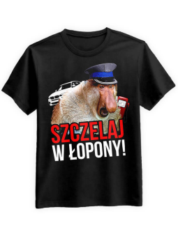 Koszulka Koszulka Męska Szczelaj w Opony Czarna - Śmieszne T-Shirty z Nadrukami ?