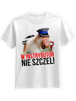Koszulka Koszulka Męska W instrybutor nie szczel Biała - Śmieszne T-Shirty z Nadrukami ?