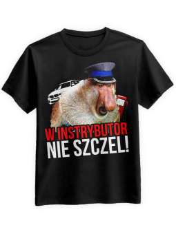 Koszulka Koszulka Męska W instrybutor nie szczel Czarna - Śmieszne T-Shirty z Nadrukami ?